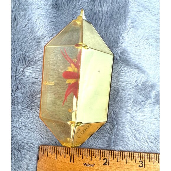 12 Vintage Jewel Brite Plastic Diamond-Shaped Ornaments Embedded Holiday Design - Picture 12 of 12